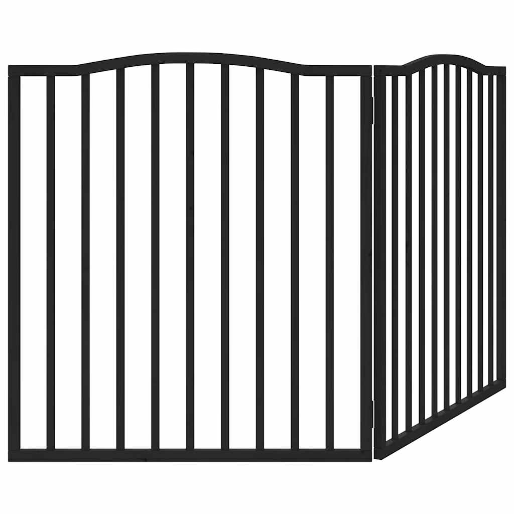 Brána pre psa skladacia 2 panely čierna 160 cm topoľové drevo
