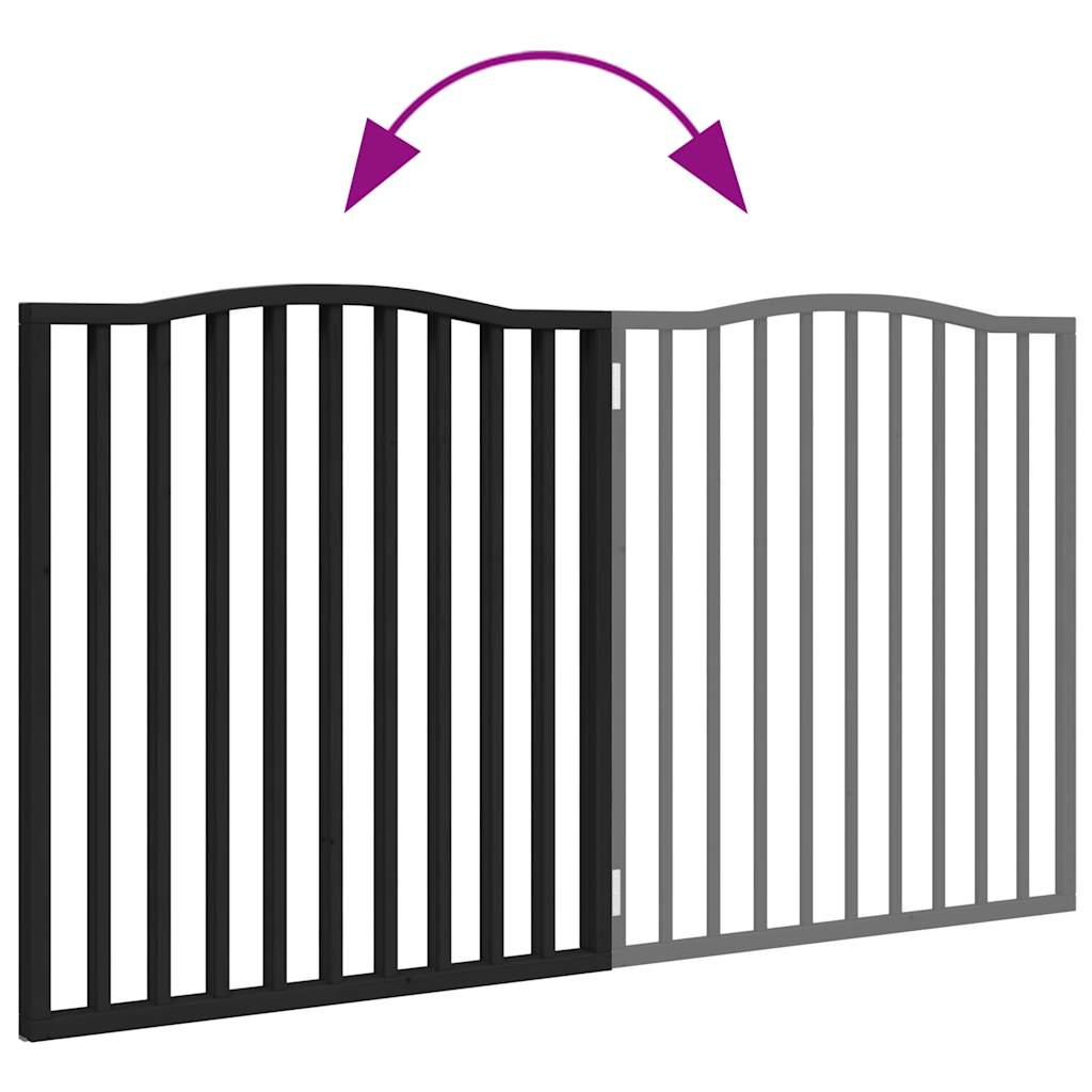 Brána pre psa skladacia 2 panely čierna 160 cm topoľové drevo