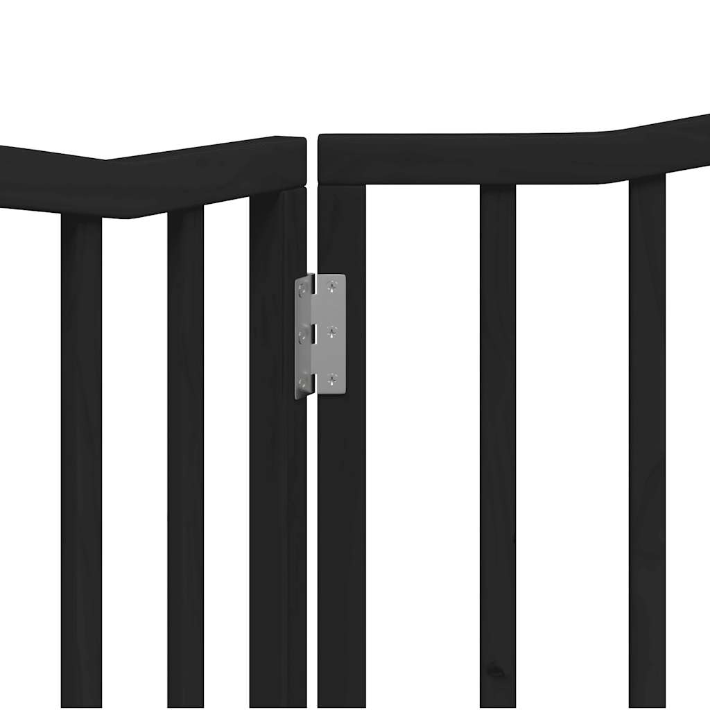 Brána pre psa skladacia 2 panely čierna 160 cm topoľové drevo