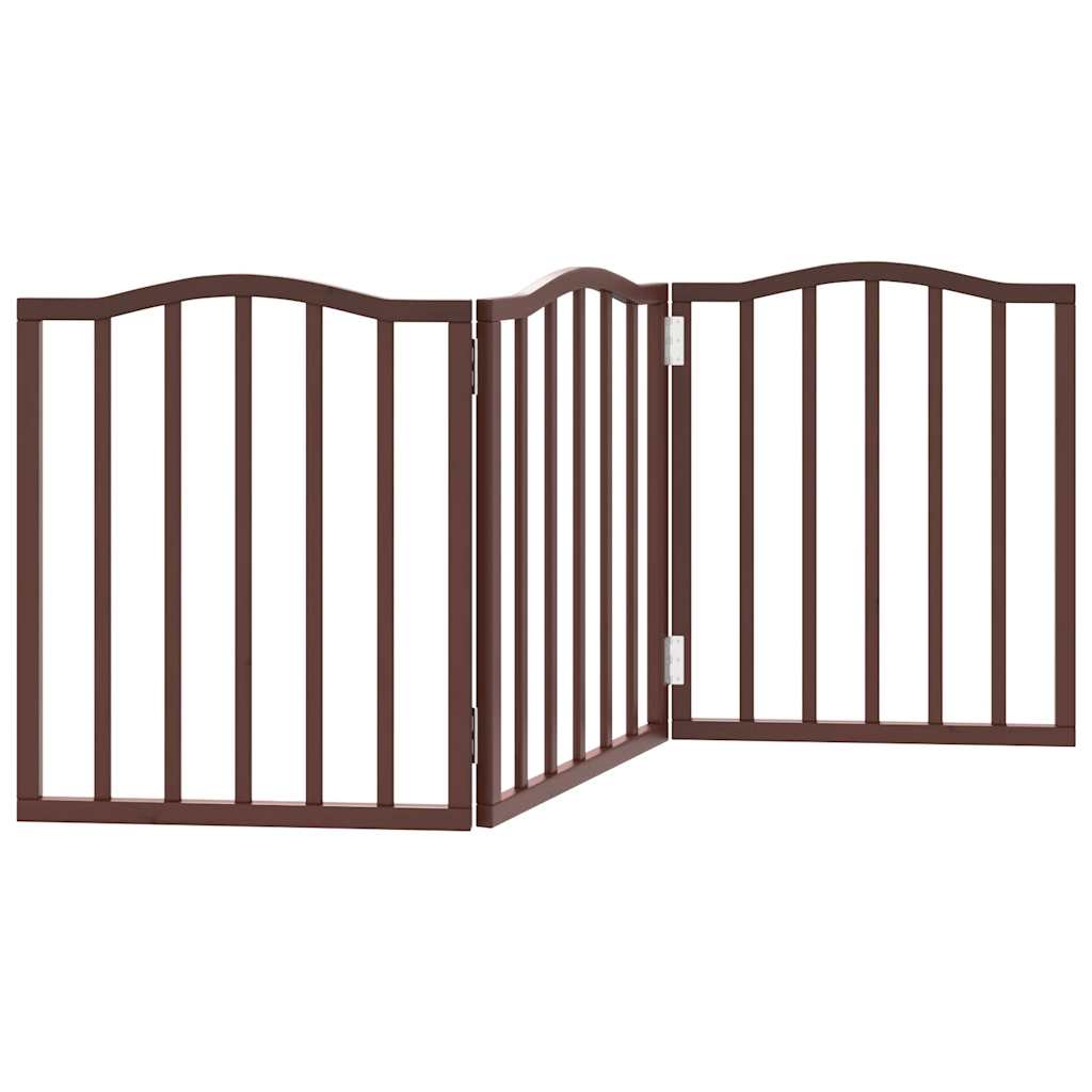 Brána pre psa skladacia 3 panely hnedá dub topoľové drevo