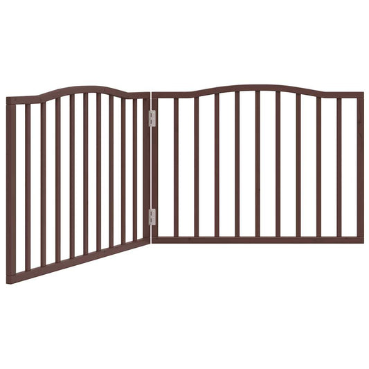 Brána pre psa skladacia 2 panely hnedá dub 160cm topoľové drevo
