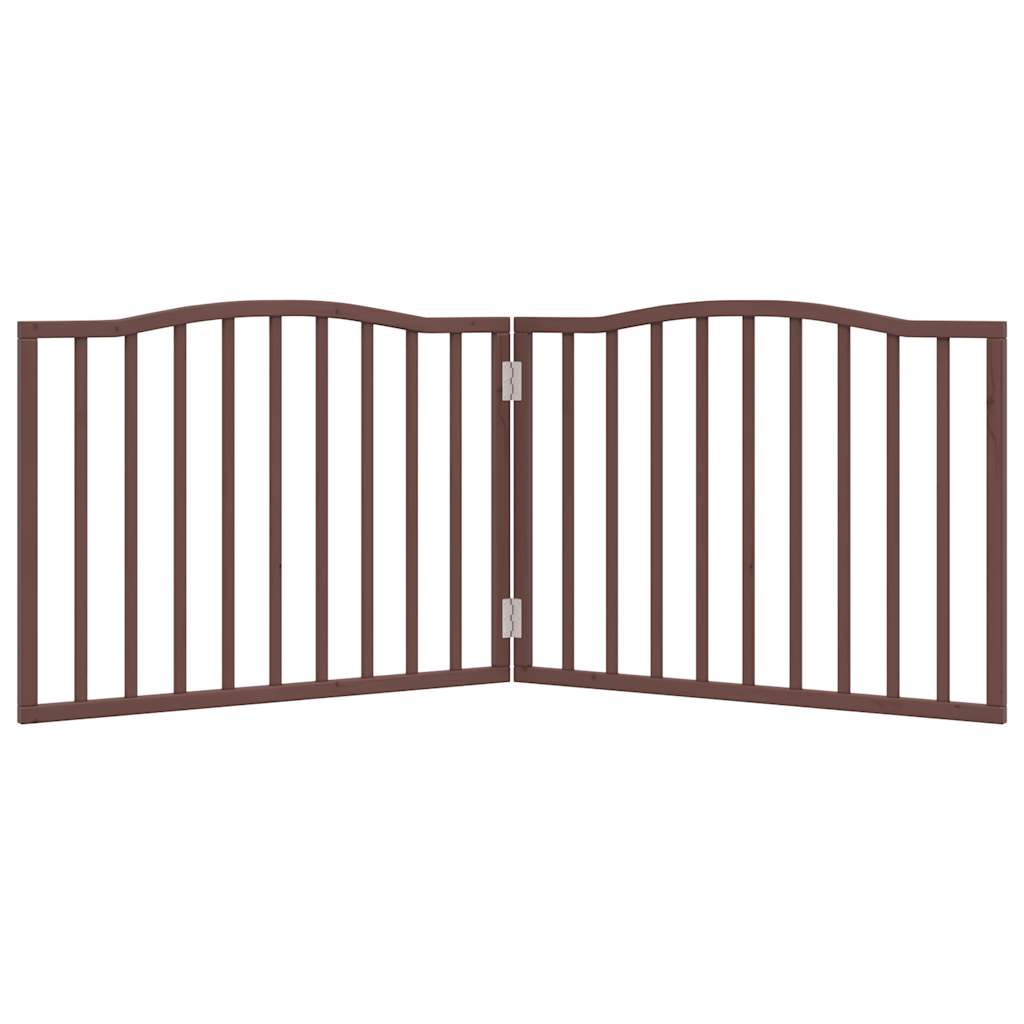 Brána pre psa skladacia 2 panely hnedá dub 160cm topoľové drevo