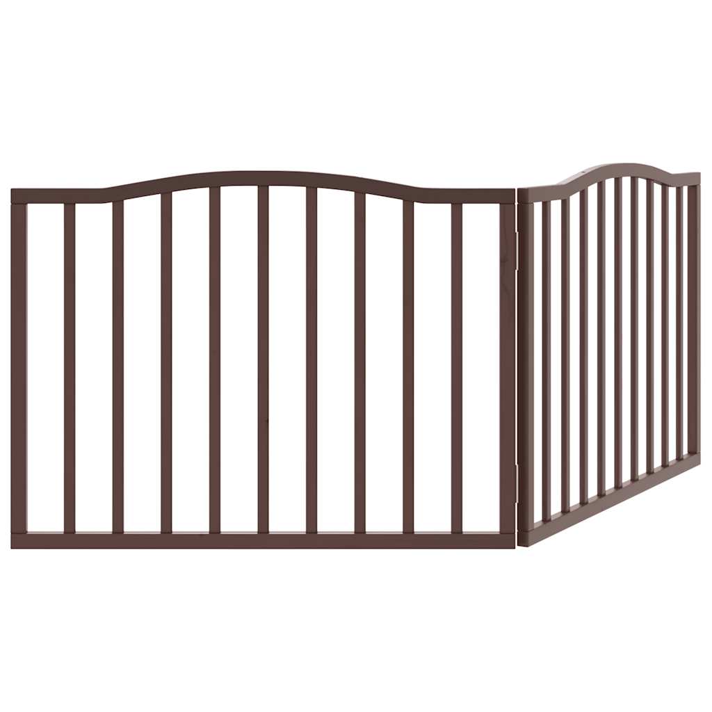 Brána pre psa skladacia 2 panely hnedá dub 160cm topoľové drevo