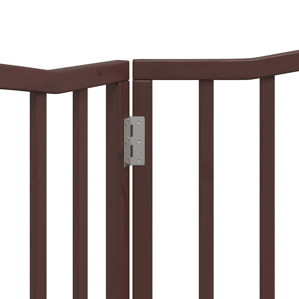 Brána pre psa skladacia 2 panely hnedá dub 160cm topoľové drevo