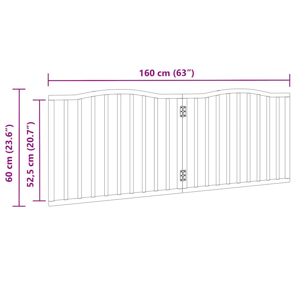Brána pre psa skladacia 2 panely hnedá dub 160cm topoľové drevo