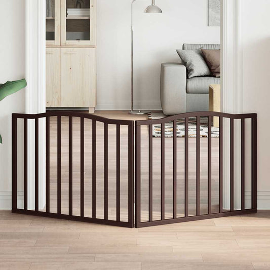 Brána pre psa skladacia 2 panely hnedá dub 160cm topoľové drevo