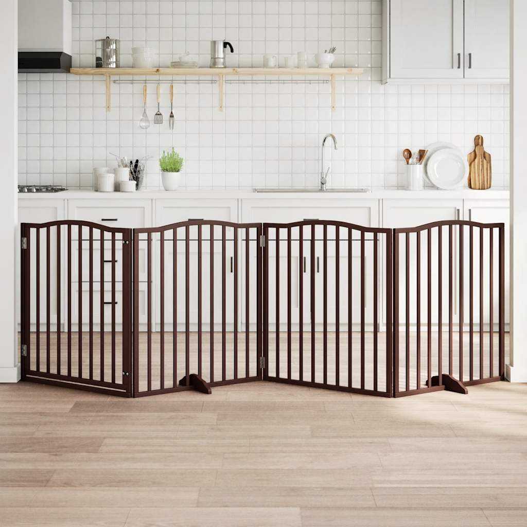 Brána pre psa dvere sklad. 4 panely 320 cm topoľové drevo