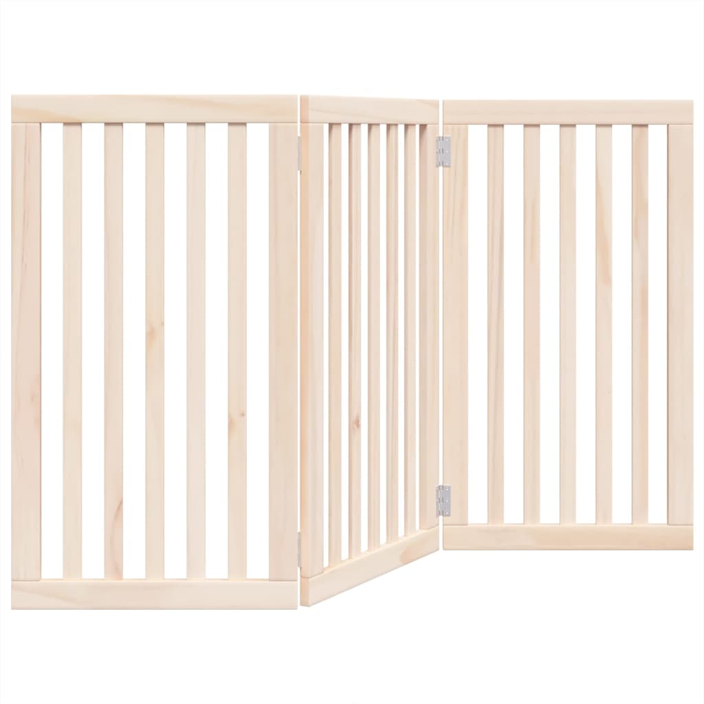 Brána pre psa skladacia 3 panely 150 cm topoľové drevo