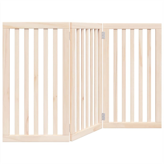 Brána pre psa skladacia 3 panely 150 cm topoľové drevo