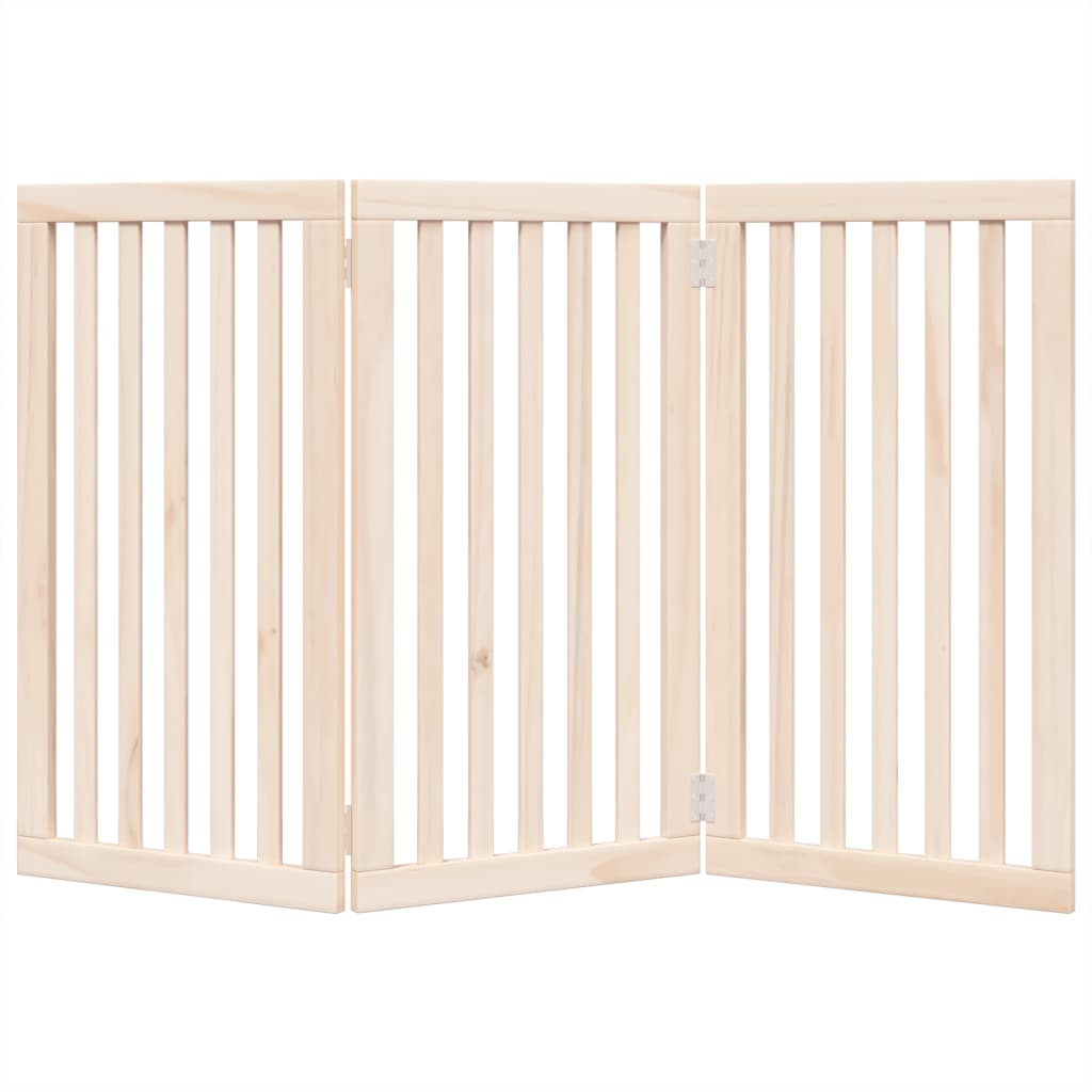 Brána pre psa skladacia 3 panely 150 cm topoľové drevo