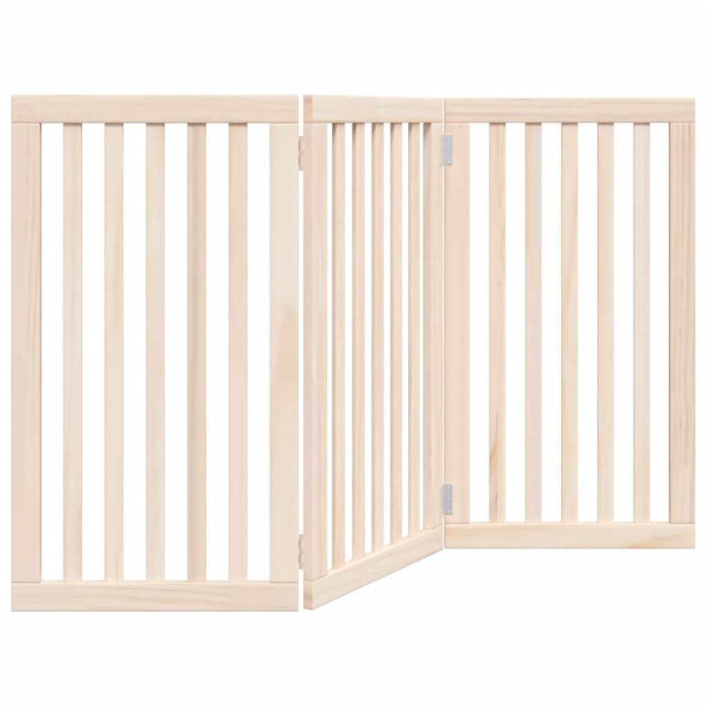 Brána pre psa skladacia 3 panely 150 cm topoľové drevo