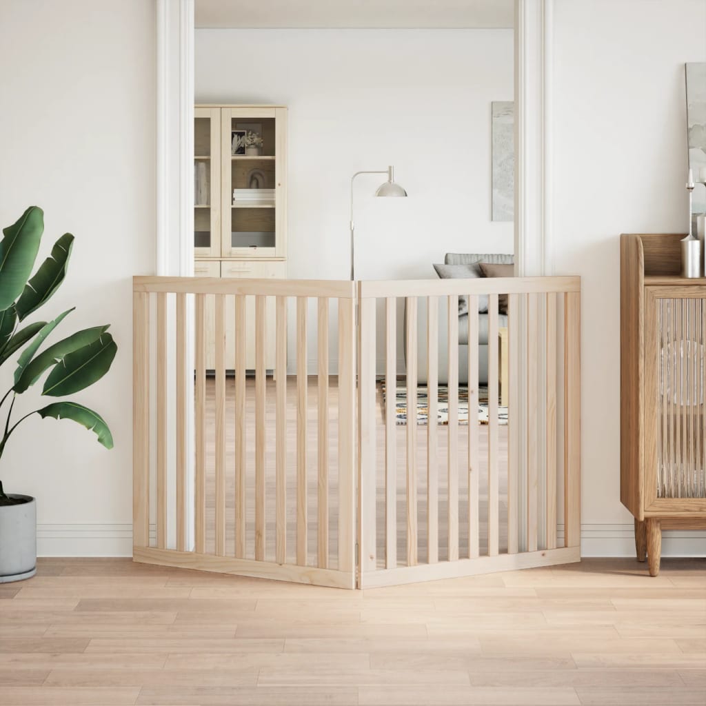 Brána pre psa skladacia 2 panely 160 cm topoľové drevo