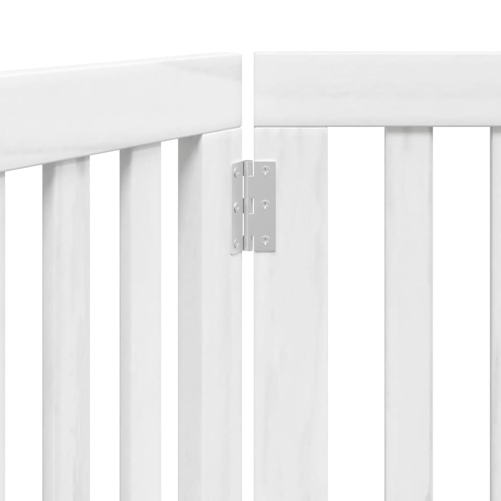 Brána pre psa skladacia 3 panely biela 150 cm topoľové drevo