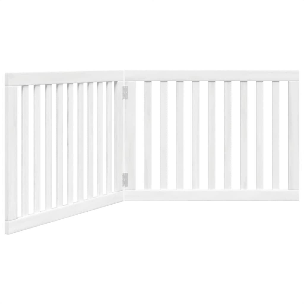 Brána pre psa skladacia 2 panely biela 160 cm topoľové drevo