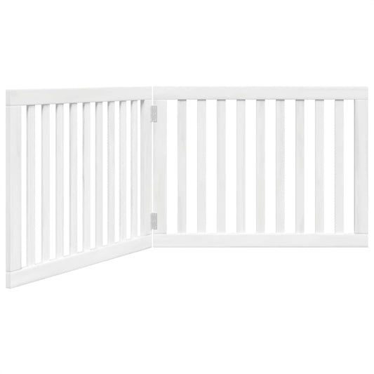 Brána pre psa skladacia 2 panely biela 160 cm topoľové drevo