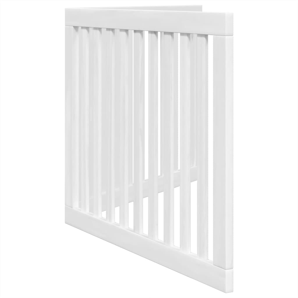 Brána pre psa skladacia 2 panely biela 160 cm topoľové drevo