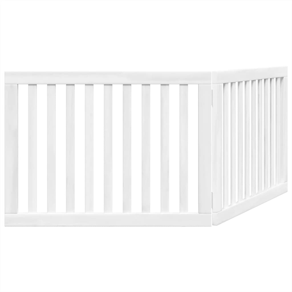 Brána pre psa skladacia 2 panely biela 160 cm topoľové drevo