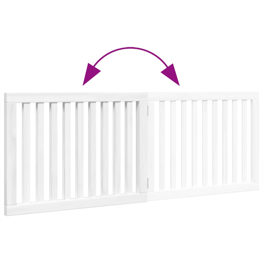 Brána pre psa skladacia 2 panely biela 160 cm topoľové drevo