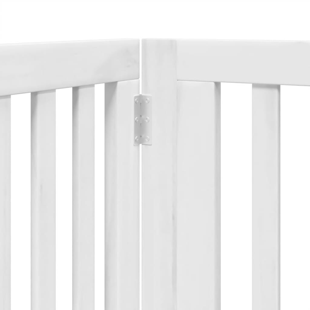 Brána pre psa s dverami sklad. 4pan. biela 320cm topoľové drevo