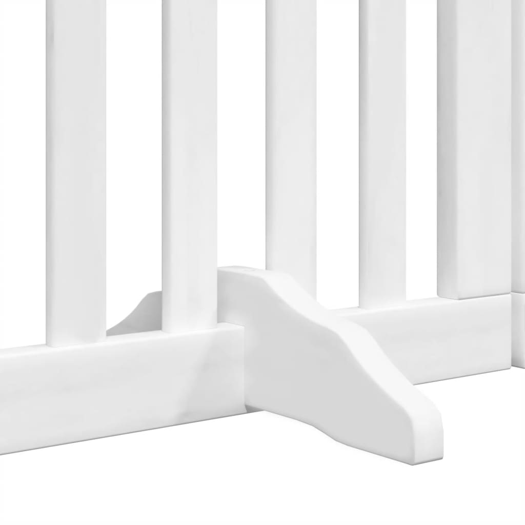 Brána pre psa s dverami sklad. 4pan. biela 320cm topoľové drevo