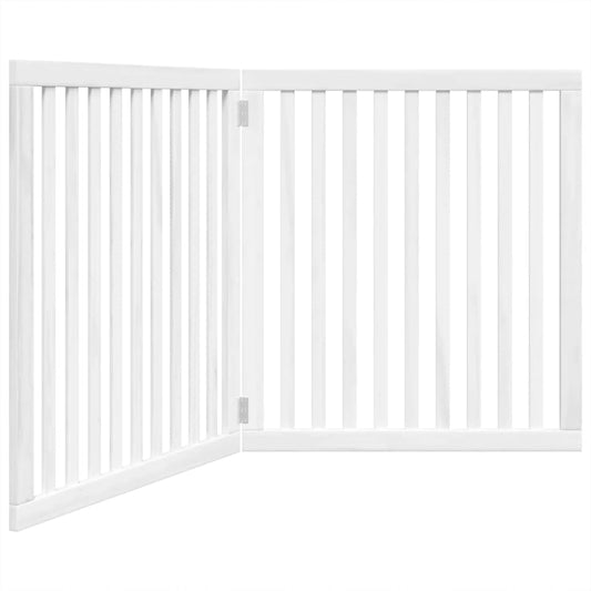 Brána pre psa skladacia 2 panely biela 160 cm topoľové drevo