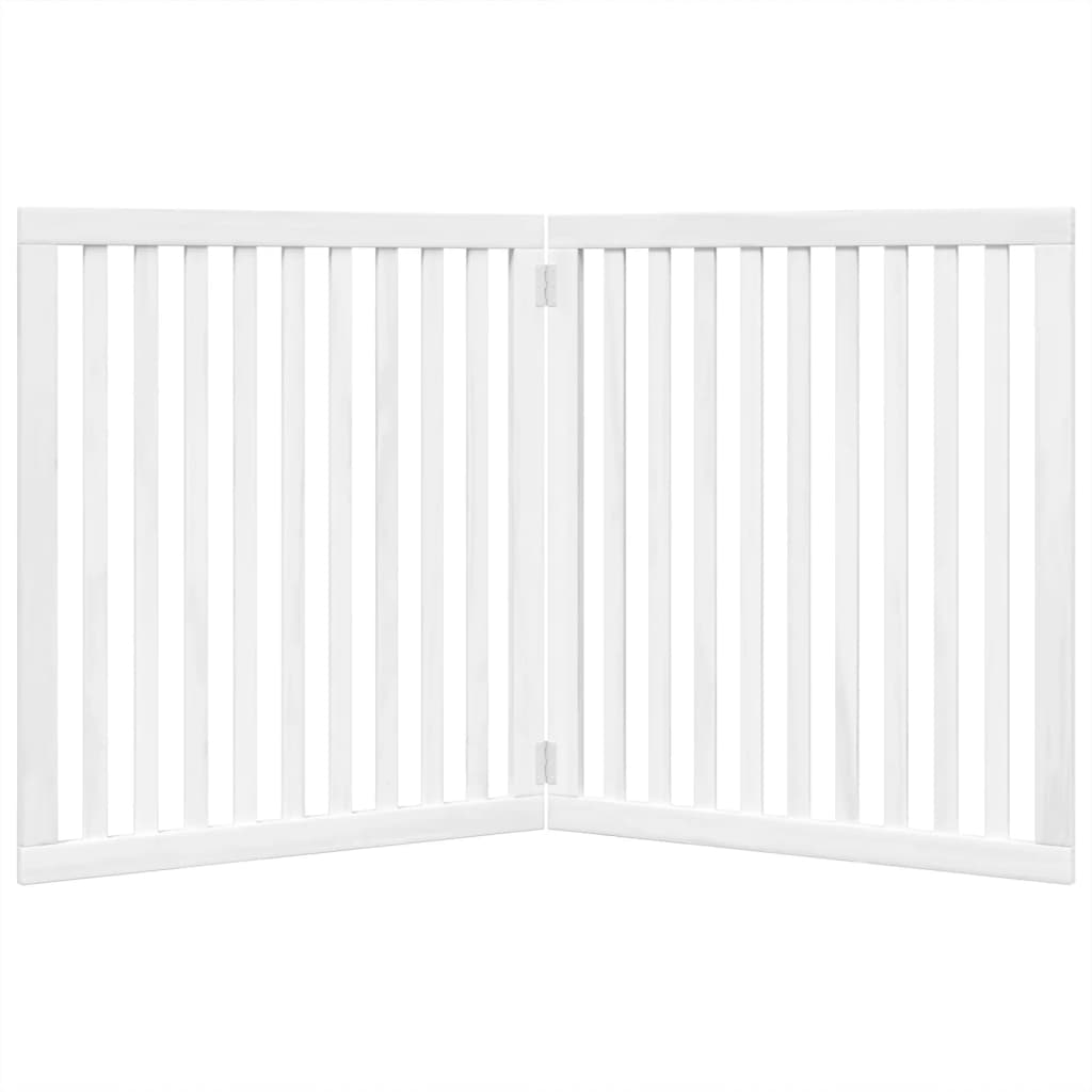 Brána pre psa skladacia 2 panely biela 160 cm topoľové drevo