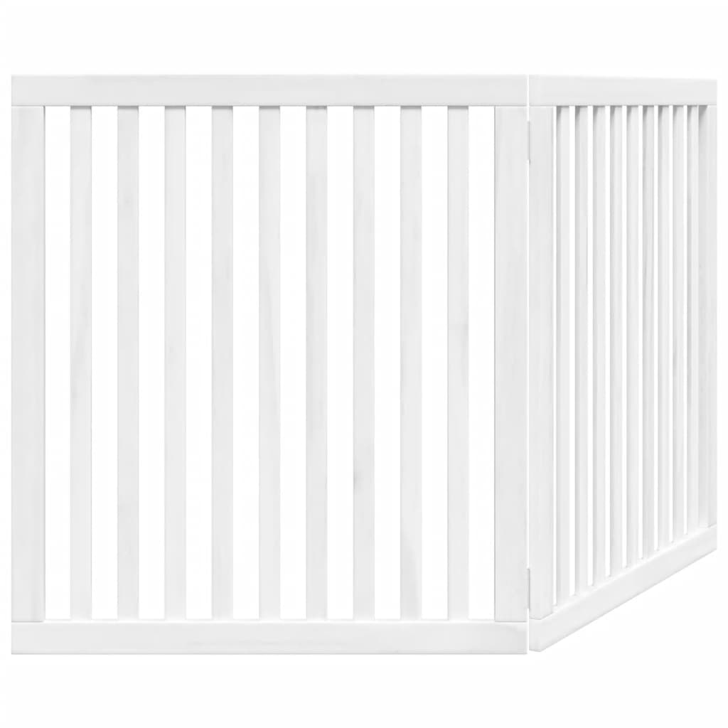 Brána pre psa skladacia 2 panely biela 160 cm topoľové drevo