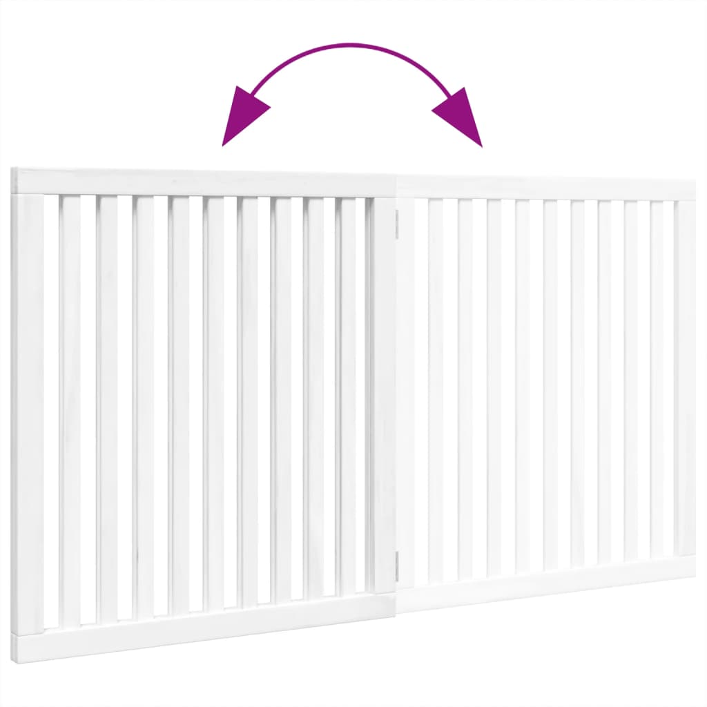 Brána pre psa skladacia 2 panely biela 160 cm topoľové drevo