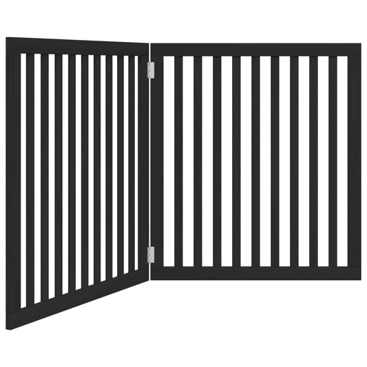 Brána pre psa skladacia 2 panely čierna 160 cm topoľové drevo