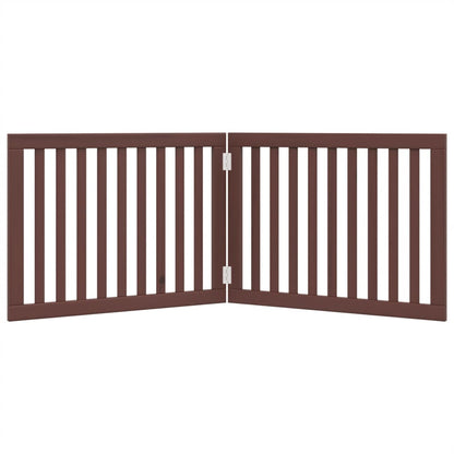 Brána pre psa skladacia 2 panely hnedá 160 cm topoľové drevo