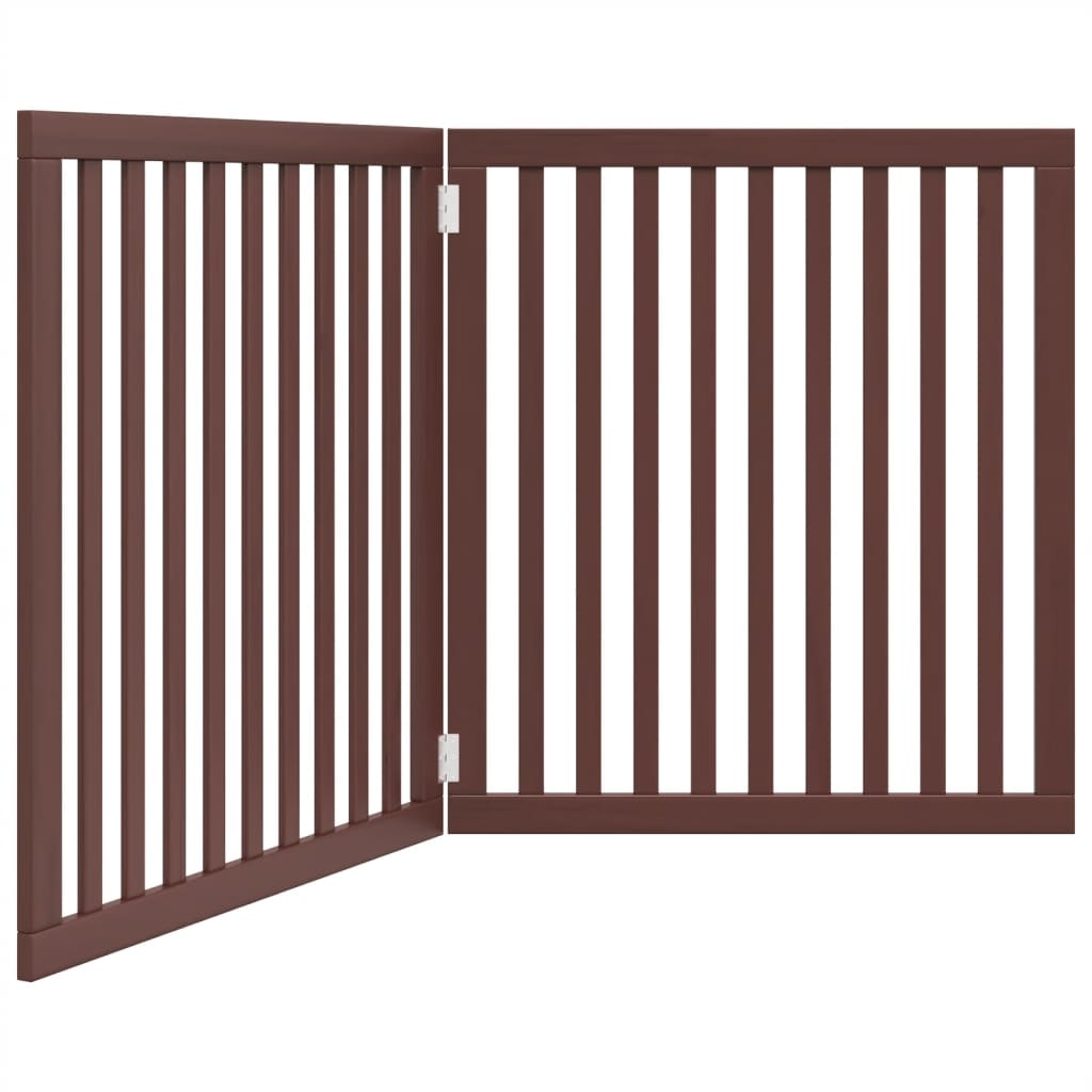 Brána pre psa skladacia 2 panely hnedá 160 cm topoľové drevo