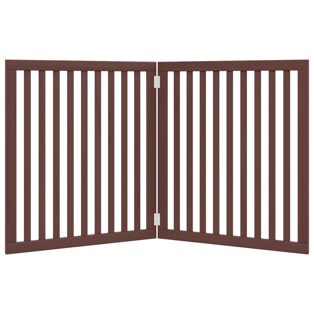 Brána pre psa skladacia 2 panely hnedá 160 cm topoľové drevo