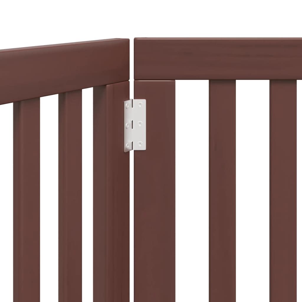 Brána pre psa skladacia 2 panely hnedá 160 cm topoľové drevo