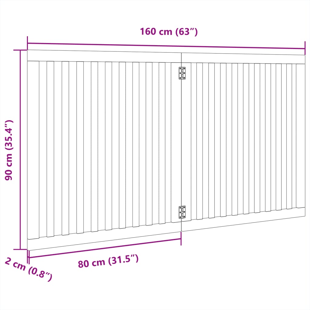 Brána pre psa skladacia 2 panely hnedá 160 cm topoľové drevo