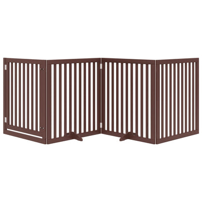 Brána pre psa dvere sklad. 4 panely hnedá 320 cm topoľové drevo