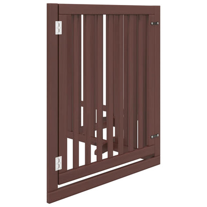 Brána pre psa dvere sklad. 4 panely hnedá 320 cm topoľové drevo