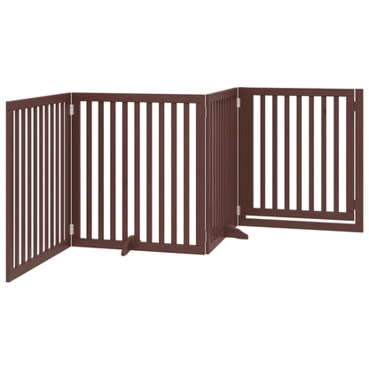 Brána pre psa dvere sklad. 4 panely hnedá 320 cm topoľové drevo