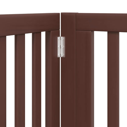 Brána pre psa dvere sklad. 4 panely hnedá 320 cm topoľové drevo