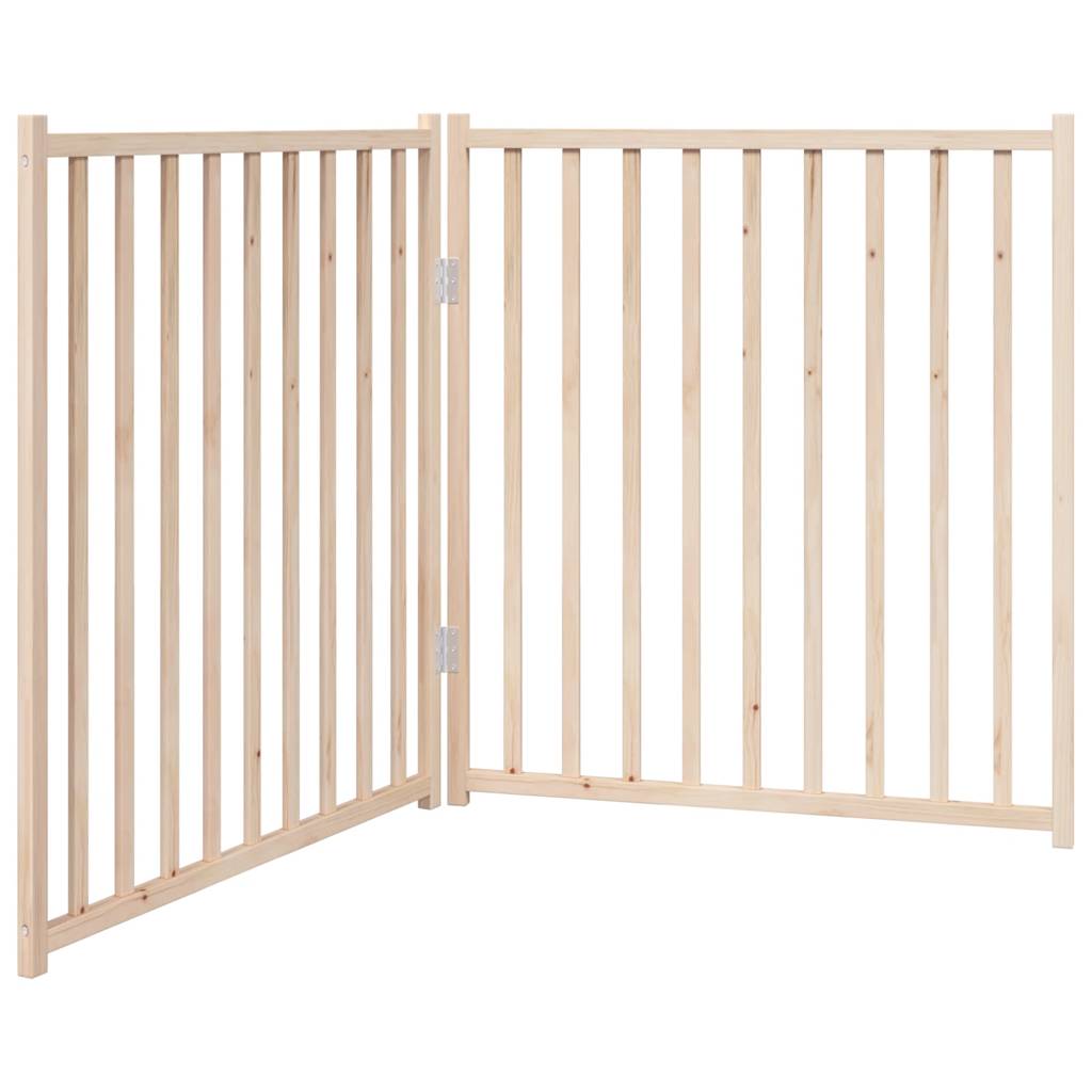 Brána pre psa skladacia 2 panely 160 cm masívne jedľové drevo