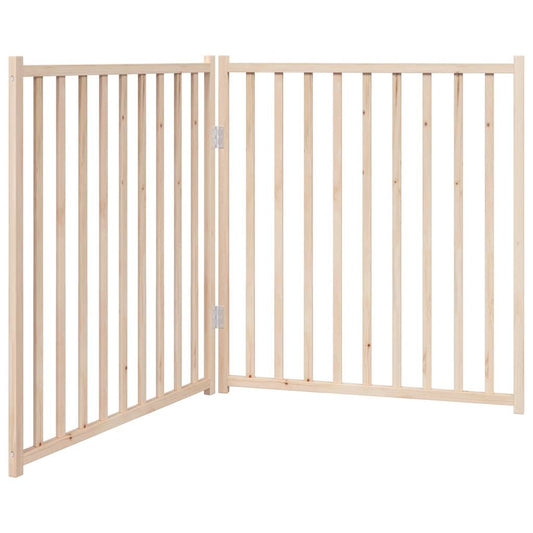 Brána pre psa skladacia 2 panely 160 cm masívne jedľové drevo