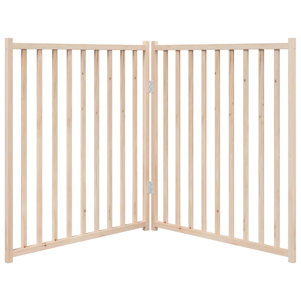 Brána pre psa skladacia 2 panely 160 cm masívne jedľové drevo