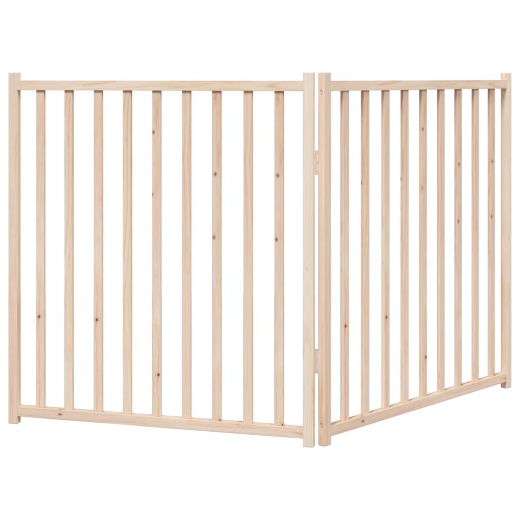 Brána pre psa skladacia 2 panely 160 cm masívne jedľové drevo