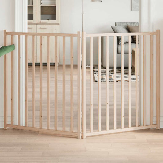 Brána pre psa skladacia 2 panely 160 cm masívne jedľové drevo