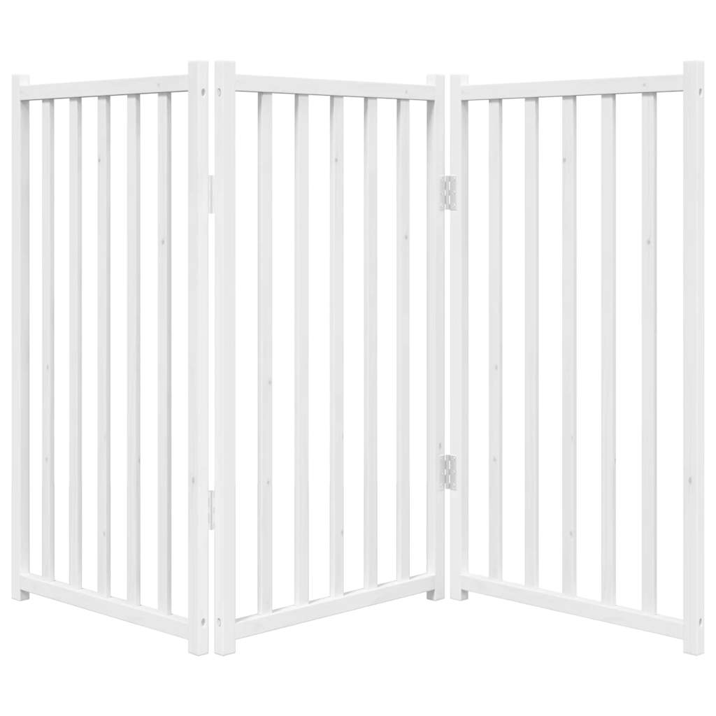 Brána pre psa skladacia 3 panely 150 cm masívne jedľové drevo