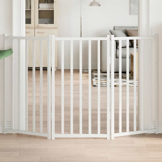 Brána pre psa skladacia 3 panely 150 cm masívne jedľové drevo