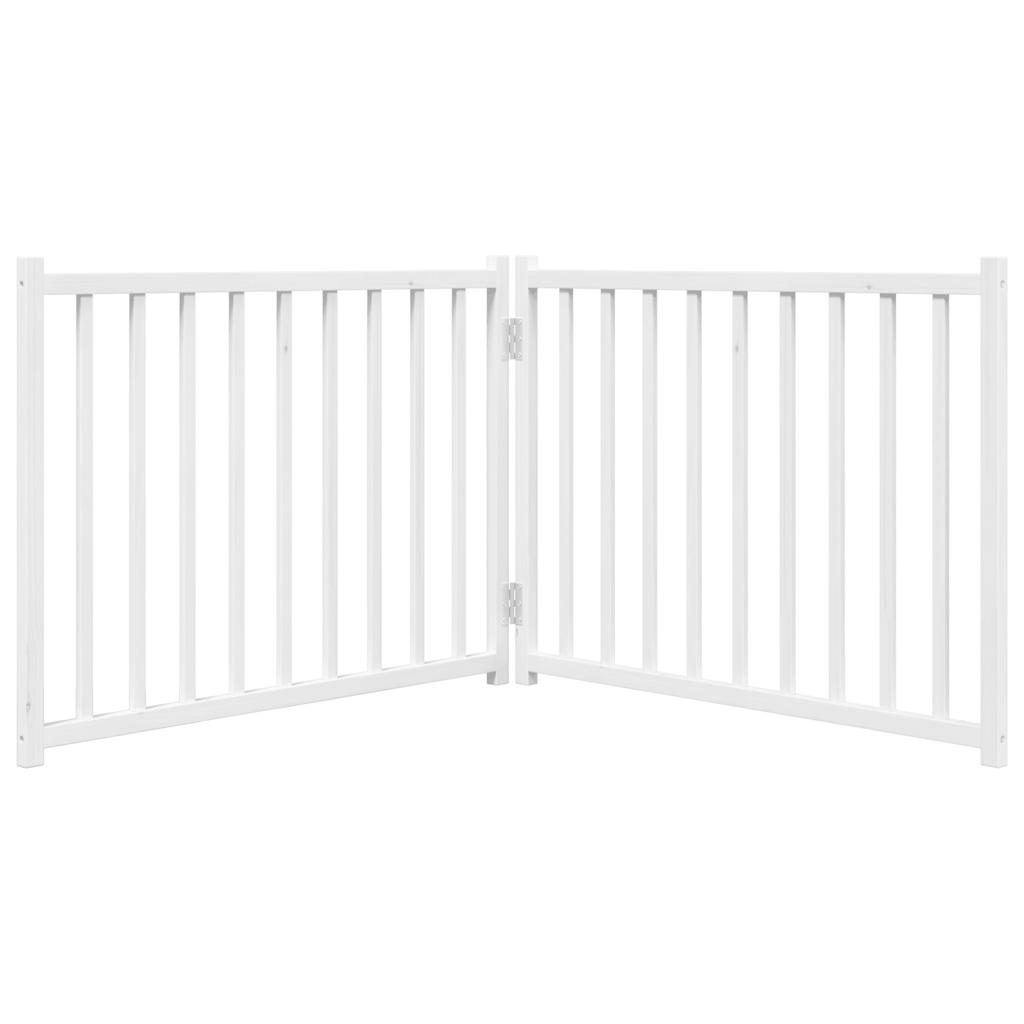Brána pre psa skladacia 2 panely 160 cm masívne jedľové drevo