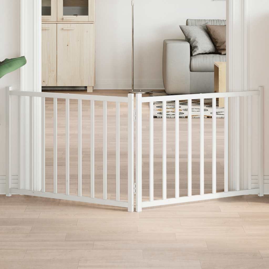 Brána pre psa skladacia 2 panely 160 cm masívne jedľové drevo