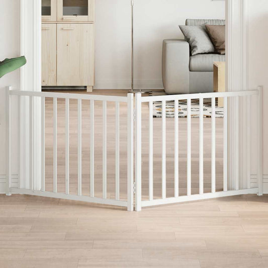 Brána pre psa skladacia 2 panely 160 cm masívne jedľové drevo