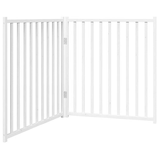 Brána pre psa skladacia 2 panely 160 cm masívne jedľové drevo