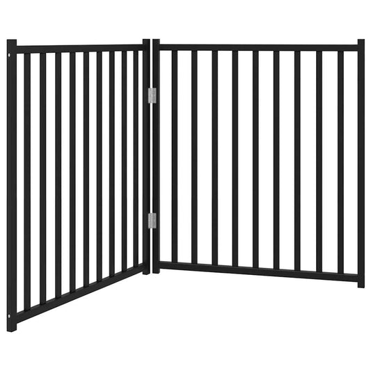 Brána pre psa skladacia 2 panely 160 cm masívne jedľové drevo